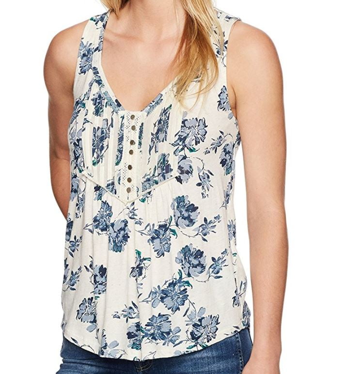 Lucky Brand - LUCKY BRAND Womens Floral Printed Tank Top (Natural Multi ...