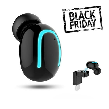 Black Friday Deals Clearance! Bluetooth Earbud with USB Charger, Wireless Headset Mini Hands Free Call Invisible In-Ear Sport Headphone with Microphone for iPhone, Smartphones Android