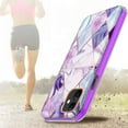 thumbnail image 5 of For Apple iPhone 11 (6.1") Dual Layer Hybrid Shockproof Fashion Design IMD Electroplating 2in1 Hard Rubber Frame Cover ,Xpm Phone Case [ Marble Purple ], 5 of 5
