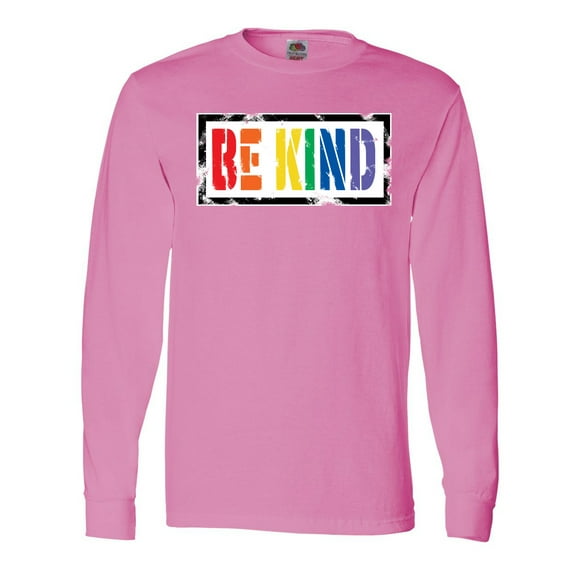 Inktastic Be Kind Stencil LGBT Rainbow Long Sleeve T-Shirt