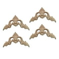 thumbnail image 3 of 4Pcs Wood Applique Corner Onlay Unpainted Mouldings DIY Decorative Craft Ornaments Wood Applique for Cupboard Wall Furniture Mirror Door 10cmx10cmx0.8cm, 3 of 8