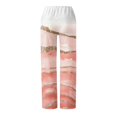thumbnail image 4 of Gibobby pantalones anchos mujer Pantalones de yoga sueltos con estampado de cintura elástica y tira de bolsillo de cintura alta para mujer Pantalones largos casuales (Rosa, XL), 4 of 5