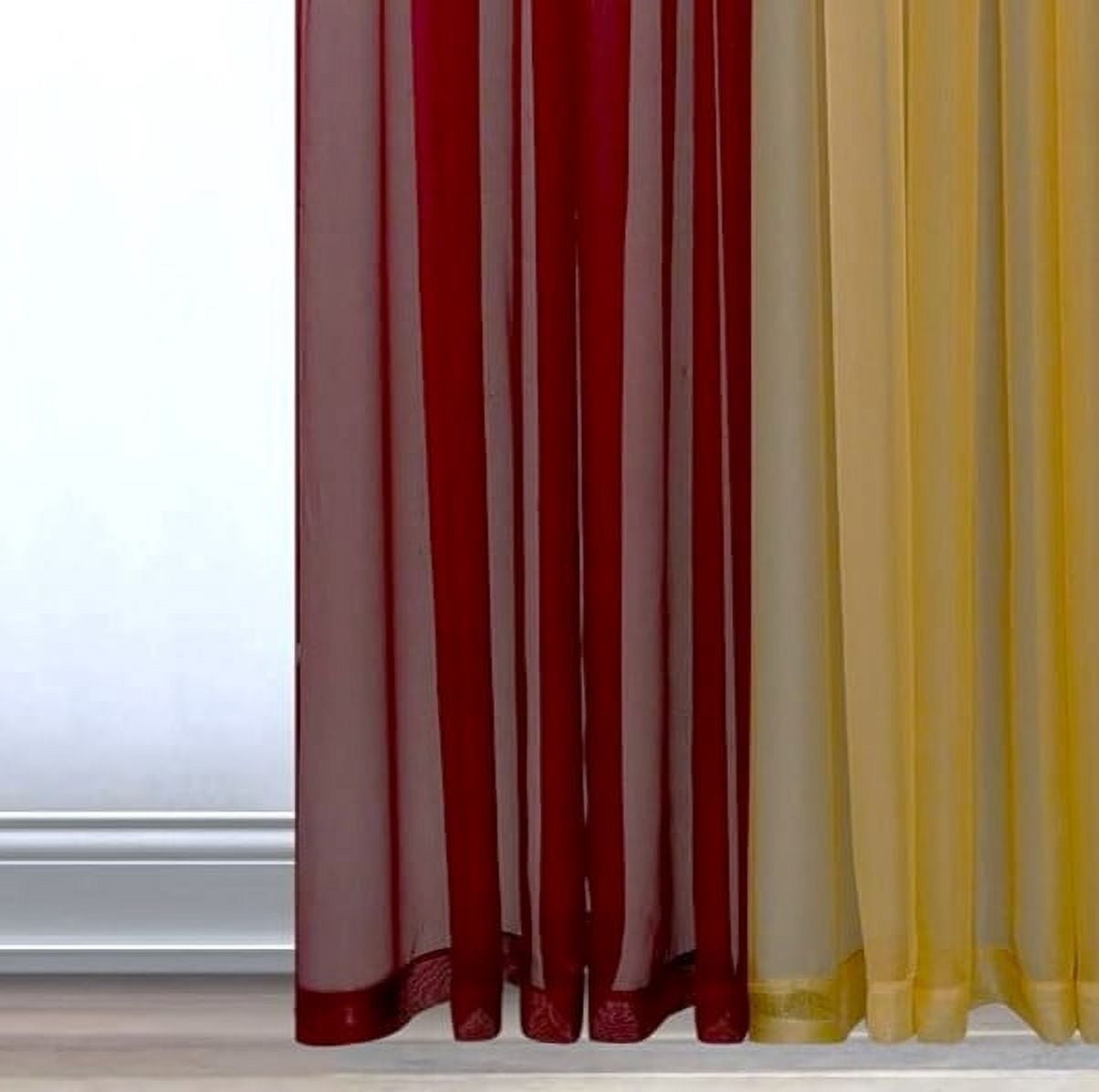 Plume D' Home Two-Tone curtains with attached valances and tiebacks Lorena (Burgundy & Gold)