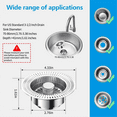 thumbnail image 4 of 3 In1 Kitchen Sink Drain Strainer, Metal Sink Stopper, Bathroom Sink Drain Drain Filter, Catcher Basket,2 x Sink Stopper, 4 of 6