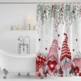 thumbnail image 3 of Valentines Gnomes Shower Curtain, Waterproof Shower Curtains for Bathroom, Eucalyptus Pink Red Love Heart Washable Fabric Bathtub Curtain Set Bath Decor with 12 Hooks 48"x72", 3 of 8