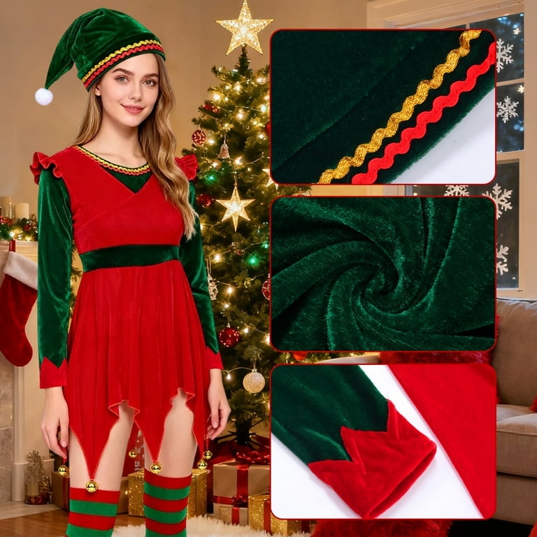 white christmas dresses Christmas Sweet Elf Fancy Dress Costume – Sowest Fancy Dress main image 1