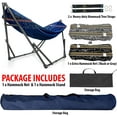 thumbnail image 4 of Tranquillo 600lb Capacity 2 Persons 2 Hammocks Included/Foldable Portable Hammocks with Stand, Tree Straps, Carry Bags for Garden Camping, Aegean, 4 of 9
