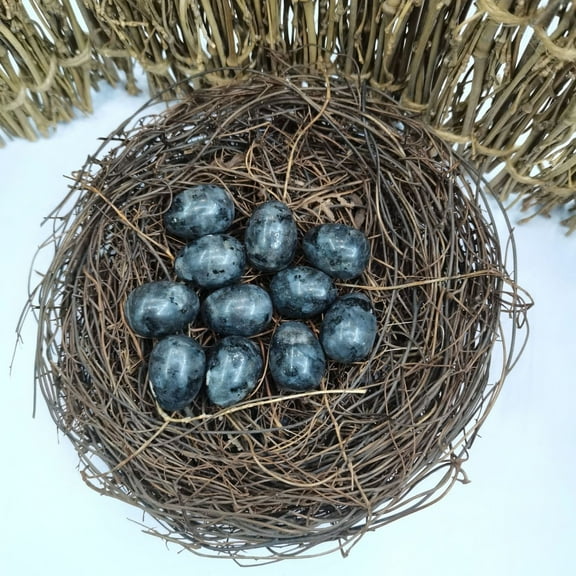 SHENGXINY 10PCS Easter Eggs, Crystal Mini Agate Bird Eggs Craft Display Props, Easter Decorations and Ornaments, Great for Easter Table Scatter & Gift Accessory Blue 0.63x0.83in