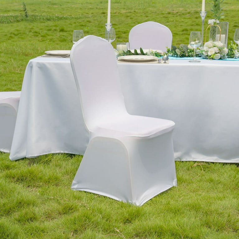 TableTek White Spandex Banquet Chair Cover - Universal, Stretch