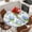 White Purple, variant on Summer Hydrangeas Round Tablecloth, Fitted Table Cover with Elastic for 36"-44" Round Tables, White Blue Flowers Pastoral Leaves Table Cloth Outdoor Indoor Dinning Party Waterproof Tablecloths