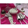 Candy Scoop Set - Package of 6 Silver Plastic Scoops for Wedding and Party Candy Buffets 6.25" X 2"