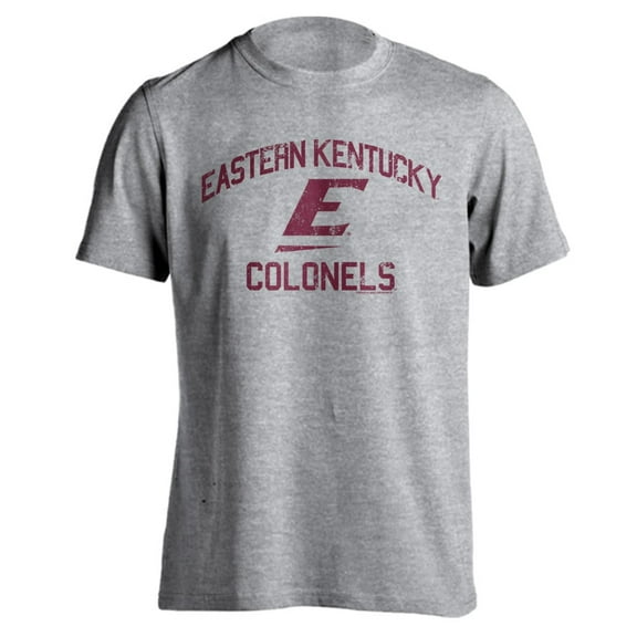Eastern Kentucky Colonels EKU Distressed Retro Logo Athletic Heather Short Sleeve T-Shirt