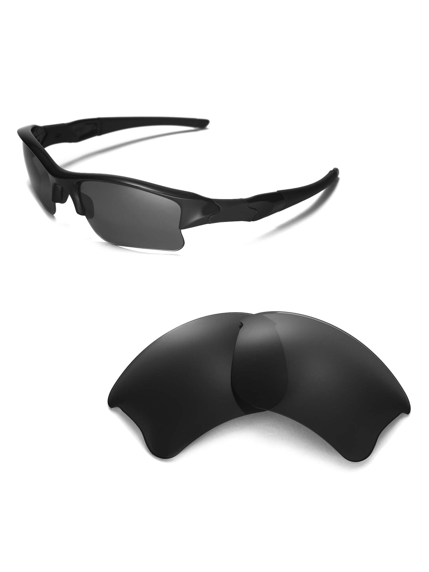 Walleva Black Replacement Lenses for Oakley Flak Jacket XLJ Sunglasses -  