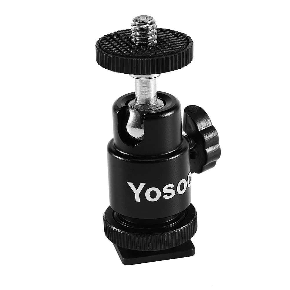EECOO Mini Ball Head,Camera Tripod 1/4 Hot Shoe    Adapter