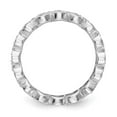 thumbnail image 2 of 14K White Gold Ring Band Eternity Diamond Round Polished 1 2 CT 3 Row Vintage Pave , Size 8, 2 of 5