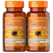 Puritan s Pride Lutein 40mg with Zeaxanthin Supports Eye Health 240 Total Count 2 Pack of 120 Count Softgels 240 Count