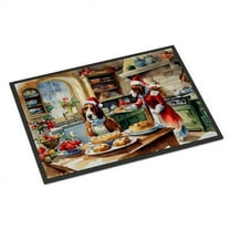 Carolines Treasures DAC3722JMAT 24 x 36 in.  Basset Hound Christmas Cookies Doormat