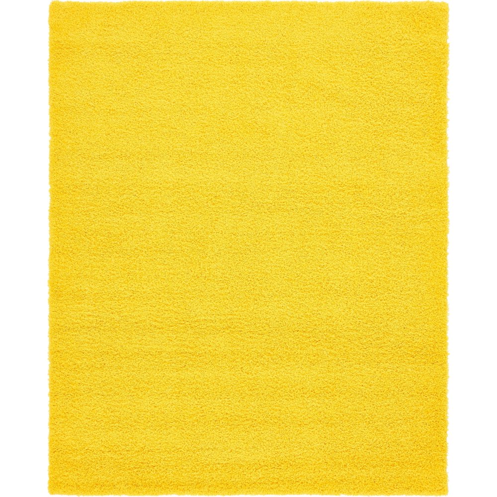 Unique Loom Indoor Rectangular Solid Print Modern Area Rugs Yellow, 8