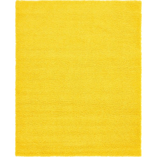 Unique Loom Indoor Rectangular Solid Print Modern Area Rugs Yellow, 8