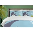 thumbnail image 4 of Ambesonne Yellow Submarine Duvet Cover Sets, Shark Bubbles, 2-King, Blue Grey Yellow, 4 of 7