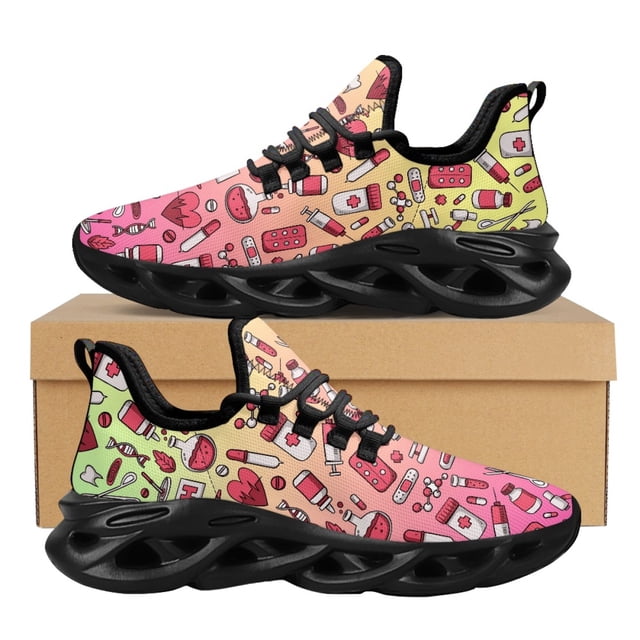 Zapatillas de running antideslizantes para mujer, zapatillas clásicas, diseño de herramientas médicas, zapatos con plataforma y amortiguación para mujer