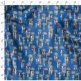 thumbnail image 4 of Soimoi Blue Rayon Crepe Fabric Monsoon Theme Human Figure Printed Fabric 1 Yard 46 Inch Wide, 4 of 5