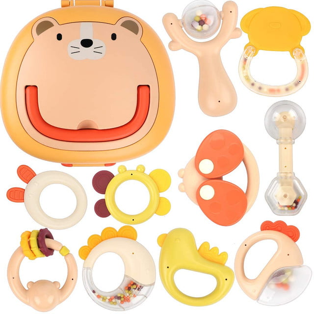 12pcs Baby Rattle and Teether Easy Grip Baby Toy Baby Activity Toys Gift Set UK 