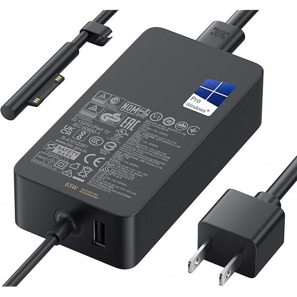 wonima11 Microsoft Surface Pro Charger for 65W Windows Surface Charger 11,10,9,8,7+,7,6,5,4,3,X, Surface Laptop 6,5,4,3,2,1, Surface Go 3,2,1, Tablet, Surface Book 3,2,1, Support 44W, 36W, LED, 10FT