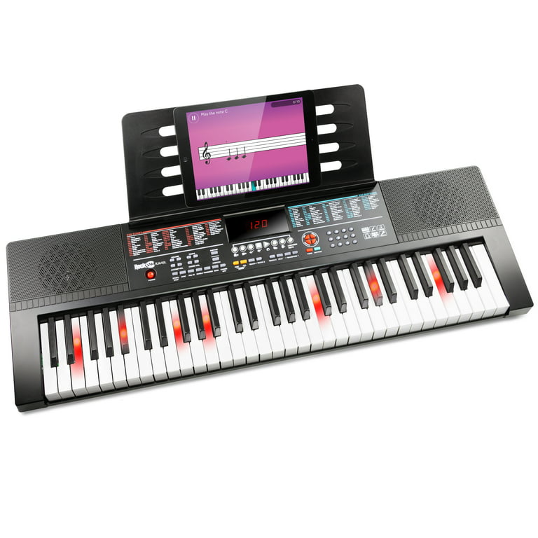 Rockjam 61 Key Light Up Keyboard Piano Kit With Keyboard Stand, Sheet Music  Stand & Lessons Rj640l-xs : Target