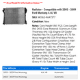 thumbnail image 2 of Radiator - Compatible with 2005 - 2009 Ford Mustang 4.6L V8 2006 2007 2008, 2 of 2