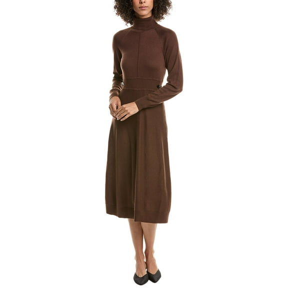 Derek Lam 10 Crosby womens Becky Horsebit Wool Sweaterdress, l, Brown