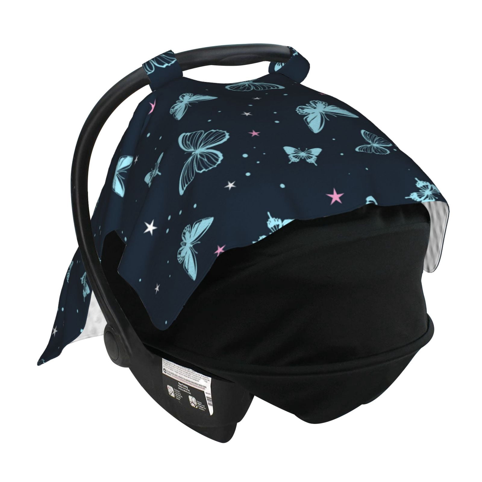 Car Seat Cover Baby - Beautiful Butterflies Breathable Infant Car Seat Cover for Baby Carseat, Lightweight Comfort Baby Essentials Must Haves Newborn Stuff for Girl Boy