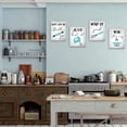 thumbnail image 5 of Turquoise Kitchen Canvas Wall Art, 4 Pieces Funny Kitchen Rules Songs for Kitchen Wall Decor, Canvas Poster Print Set 8X10 Framed Artwork for Dining Room, Coffee Bar, Bakery Decor, 5 of 6