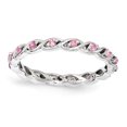thumbnail image 1 of Sterling Silver Stackable Expressions Created Pink Sapphire Ring Size 5, 1 of 3