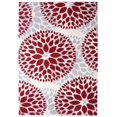 thumbnail image 4 of Tapis Modernes de Conception de Cercles Floraux 6' 6" x 9' Rouge, 4 of 10