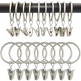 thumbnail image 1 of Anillos para cortinas WeekSight, paquete de 100 unidades, plata mate con clips, 1 of 8
