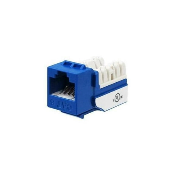 Cat 6A Jack Feedthrough Module, Blue