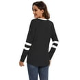 thumbnail image 5 of Long Sleeve Shirts for Women Casual V Neck Color Block T-Shirts Tunic Tops XX-Large Green(Black XL), 5 of 6