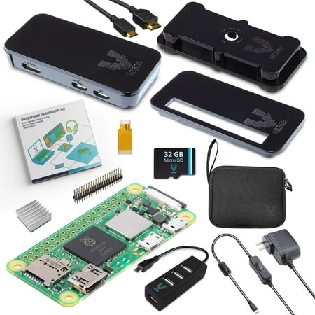 Vilros Raspberry Pi Zero 2 W Complete Starter Kit- Includes Incudes SD Card, Case, Power Supply, HDMI Cable ,4 Port USB HUB, (Multi-Use ABS Case, Black)