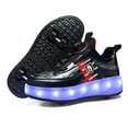thumbnail image 1 of Girls Breathable LED Luminous Shoes, USB Rechargeable Outdoor Sports Skates-sebneei, 1 of 3