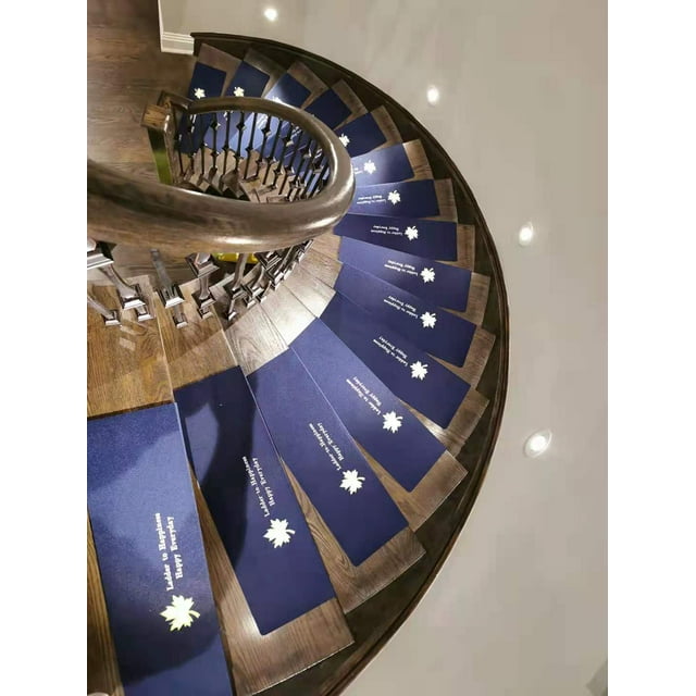 Non-Slip Stair Tread Cover Skid Resistant Indoor Mat Carpet - Set of 15 - Blue Maple