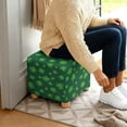 thumbnail image 5 of SCRAWLGOD St. Patrick's Day Shamrock Print Green Footstool Cover, Square Ottoman Cover Footrest Sofa Slipcovers Stool Covers Soft Footstool Covers Slipcovers with Anti-Slip Band, 5 of 7