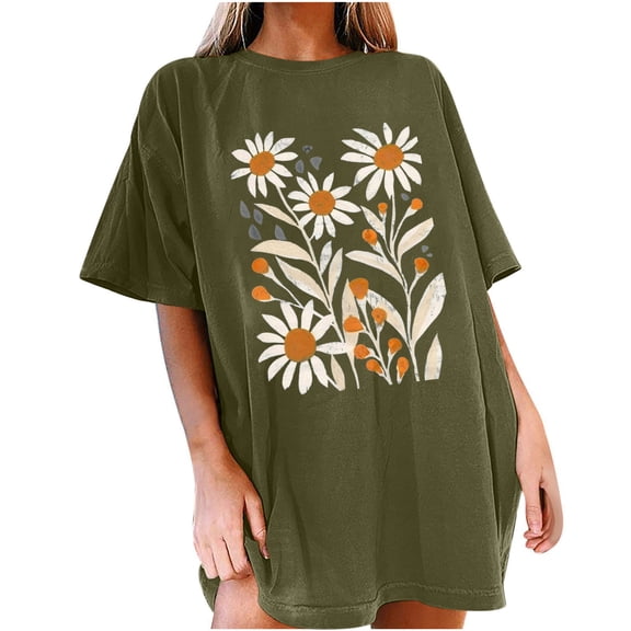 Womens Summer Tops 2025 Womens T Shirts Graphic Tees Boho Previous Orders