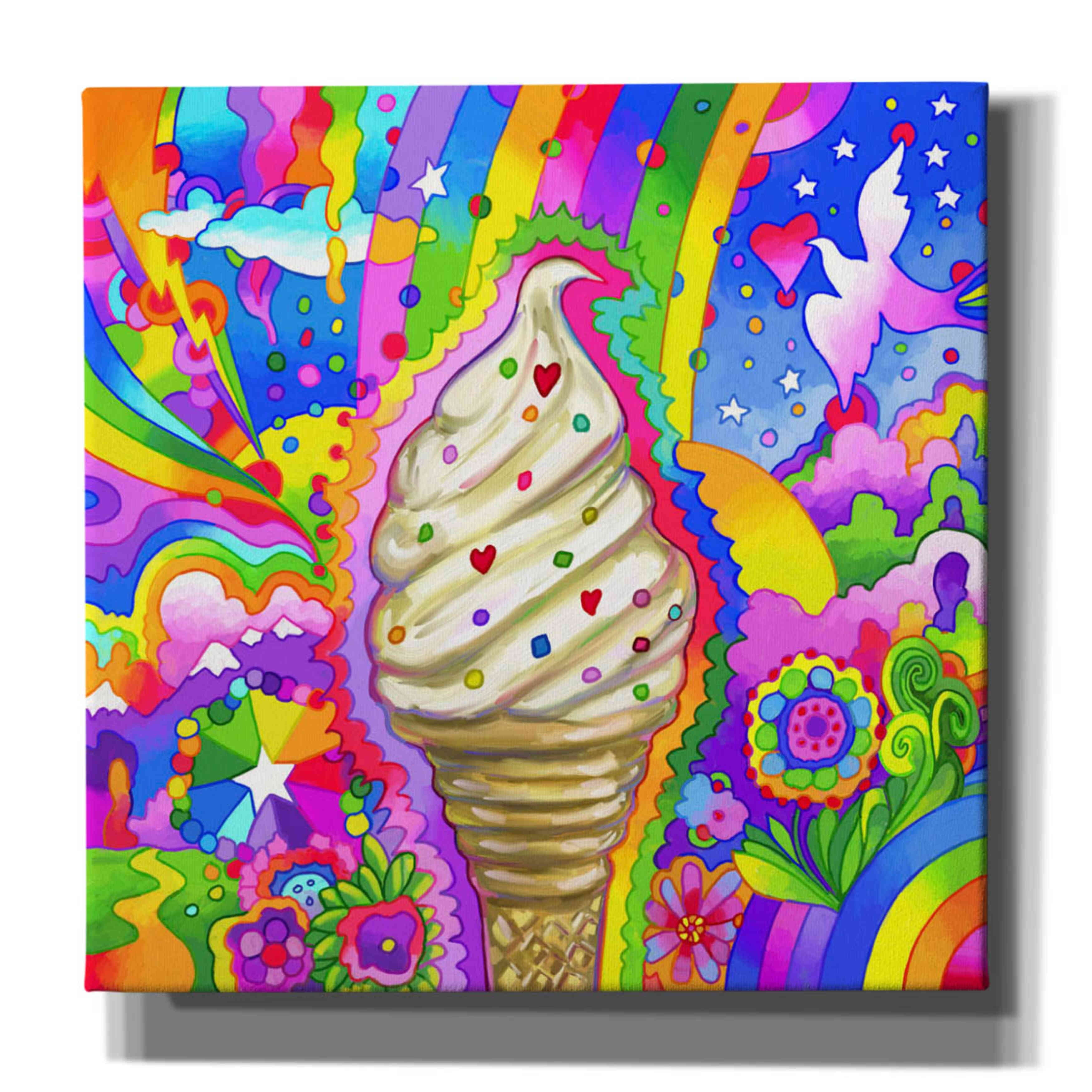 Epic Graffiti 'Ice Cream Cone Pop Art' by Howie Green, Canvas Wall Art