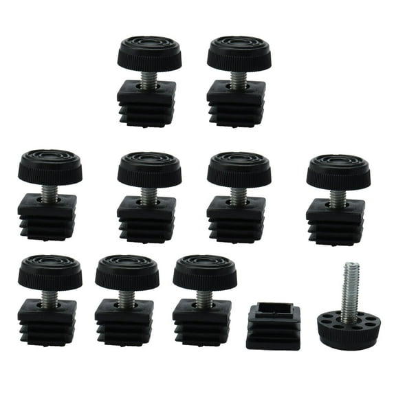 Unique Bargains 4 Sets Antislip Plastic Square 25mm x 25 mm Chair Foot Cover Table Furniture Leg Protector Black