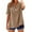 Brown, variant on BVOFAR Women's Cotton Linen Shirts Casual Short Sleeve V Neck Tops Summer Solid Color Lightweight Blouses 2025