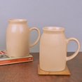 thumbnail image 1 of Hand Painted Ceramic Mason Jar Mugs Set Of 2 - Peach, 500ml Each | Cold Coffee Mugs | Smoothie Mugs | Bottle Mugs, 1 of 5