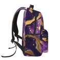 thumbnail image 3 of Easygdp Purple Gold Marble Swirls Mochila Ergonómica Versátil para Laptop - Múltiples Bolsillos, Correas Ajustables, Unisex para Escuela, Viajes y Actividades al Aire Libre-One Size, 3 of 5