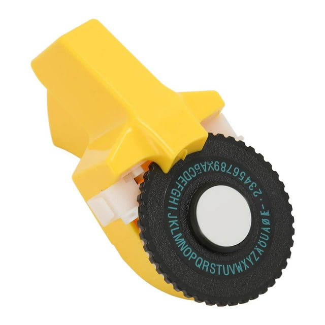 Embossing Label Maker, Compact Mini Multipurpose Efficient Easy Embossing Label Maker Machine Ergonomic Design with 2 Rolls Tapes for Home Yellow,Brown