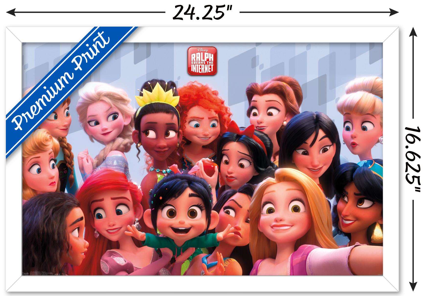 Disney Wreck It Ralph: Ralph Breaks The Internet - Princess Wall Poster, 14.725" x 22.375", Framed
